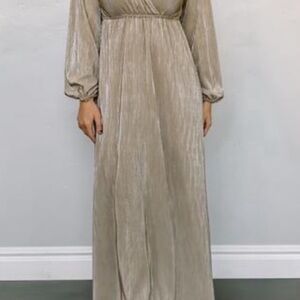 Baltic Born Shimmering Gold Long Sleeve Dress